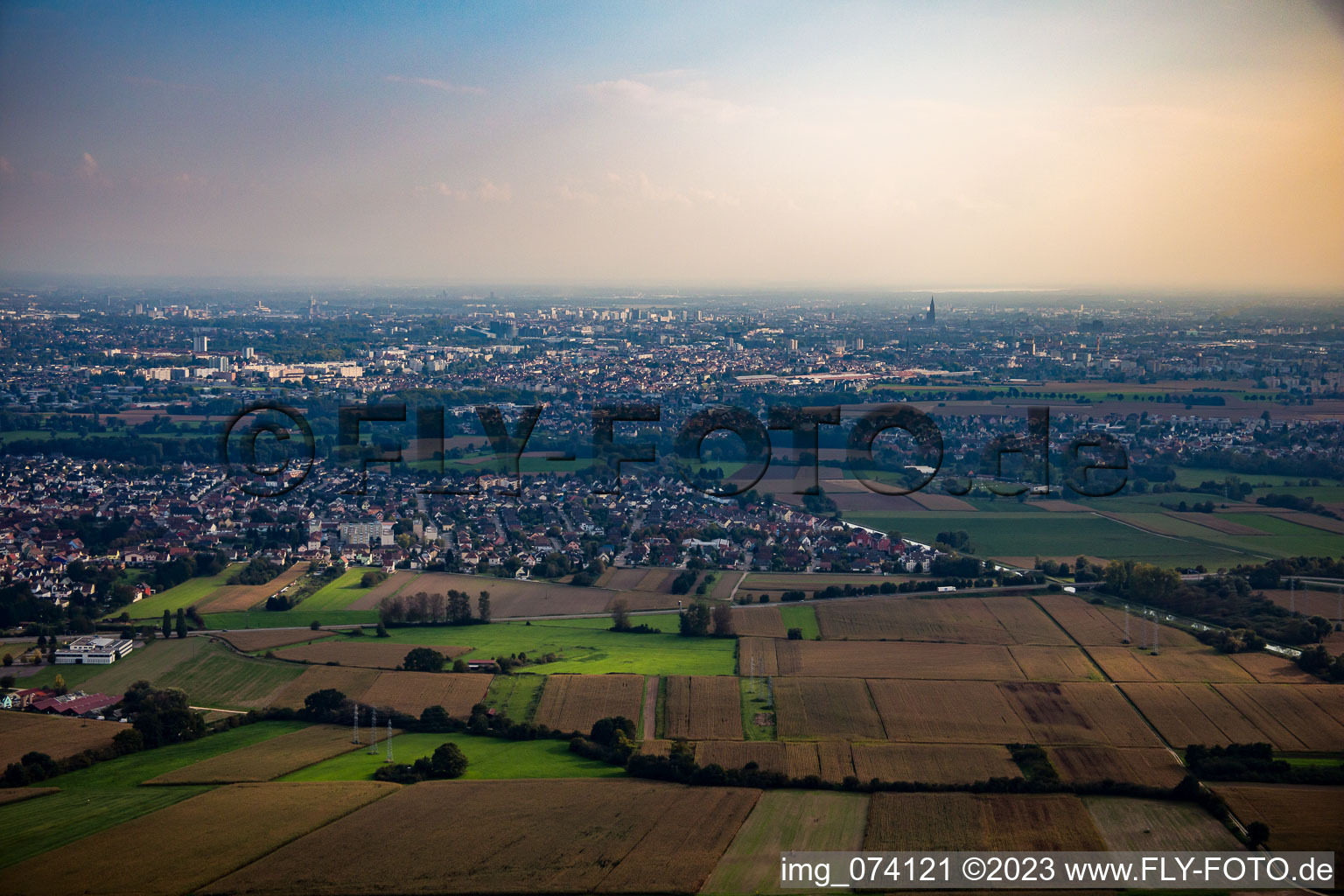 Strasbourg from the north in the district Annexe in Bischheim in the state Bas-Rhin, France