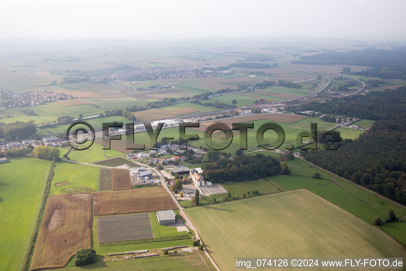 Vendenheim in the state Bas-Rhin, France out of the air