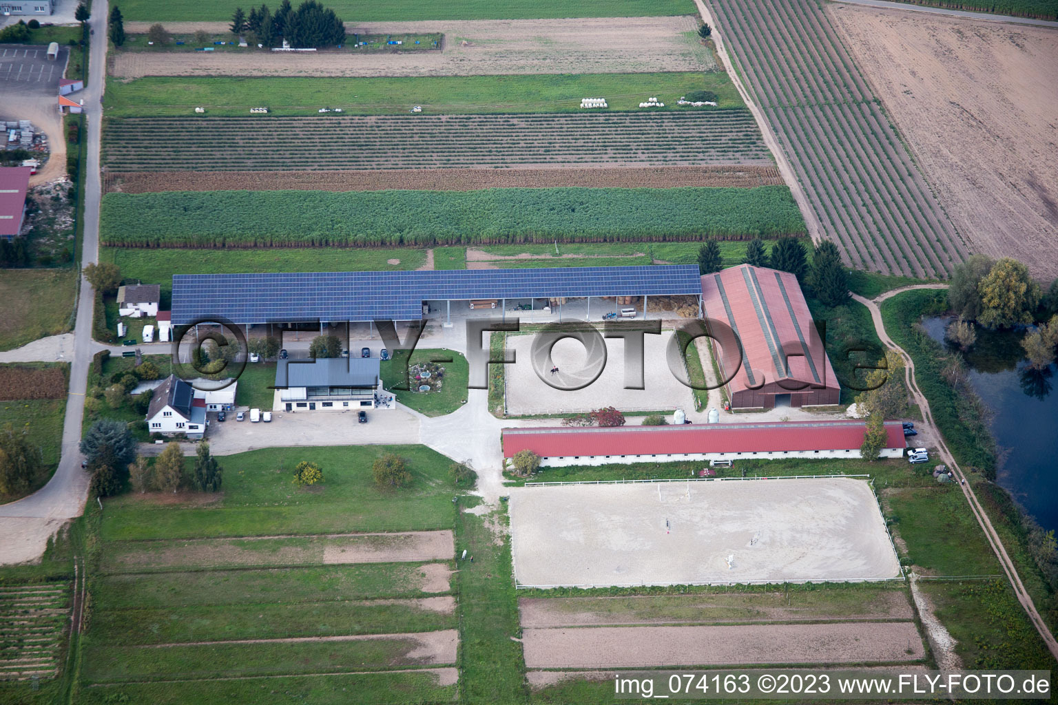 Aerial photograpy of Brumath, Stephansfeld in Stephansfeld in the state Bas-Rhin, France