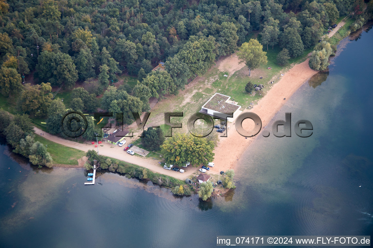 Aerial view of Stephansfeld in the state Bas-Rhin, France