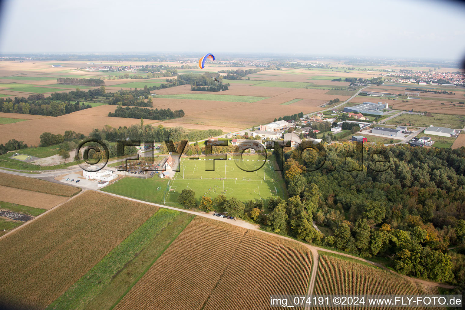 Aerial photograpy of Geudertheim in the state Bas-Rhin, France