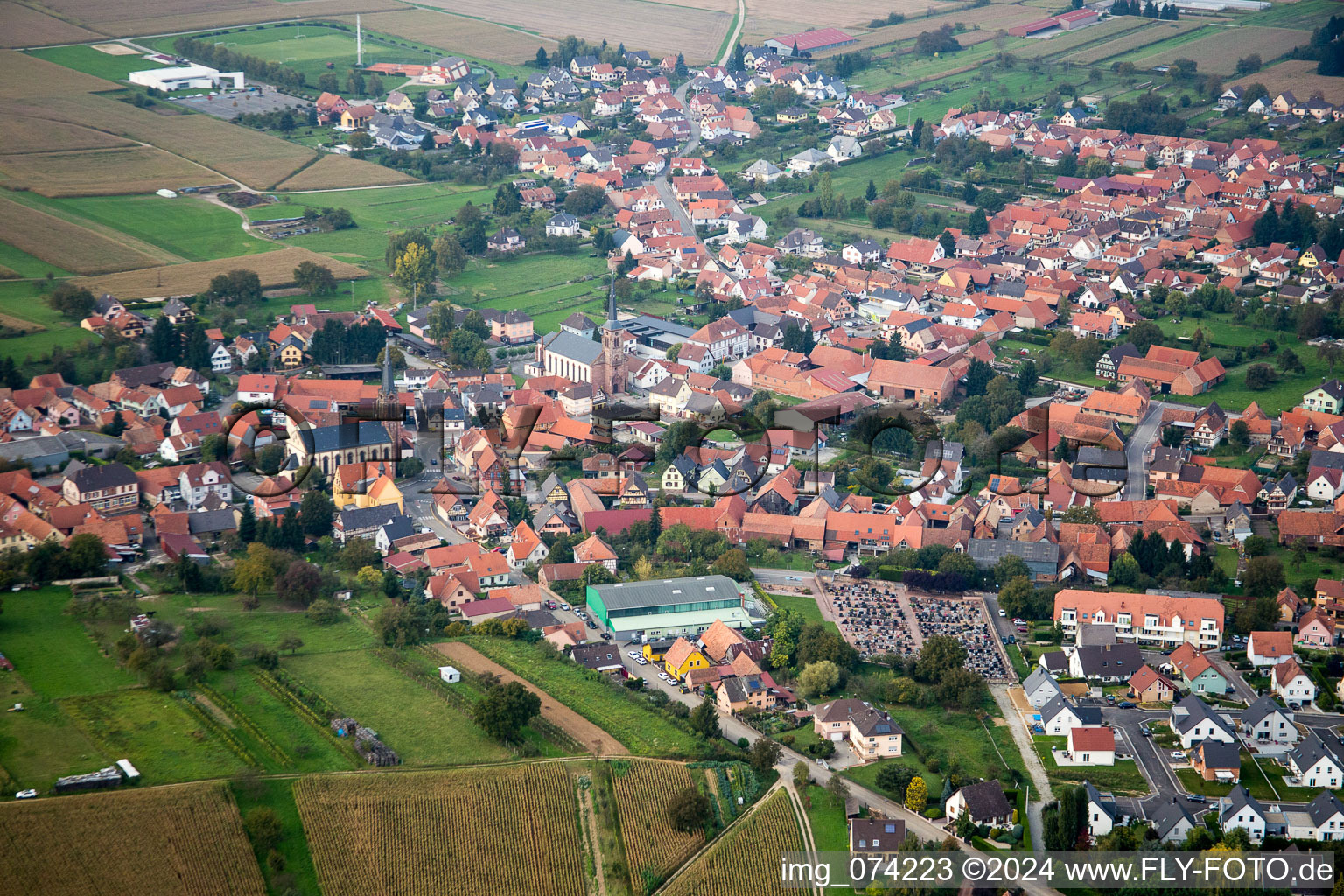 Village view in Weitbruch in the state Bas-Rhin, France