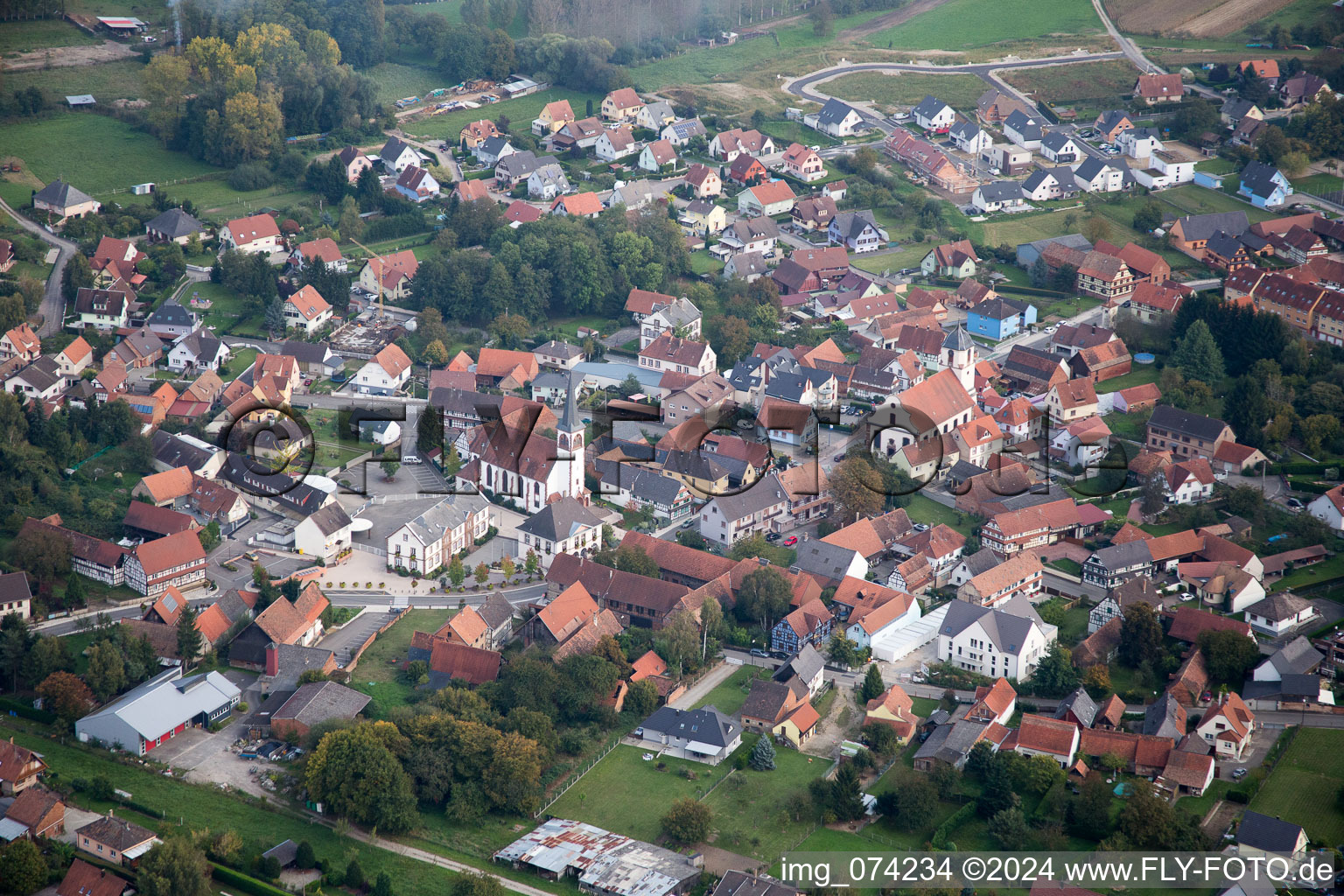 Aerial photograpy of Gries in the state Bas-Rhin, France