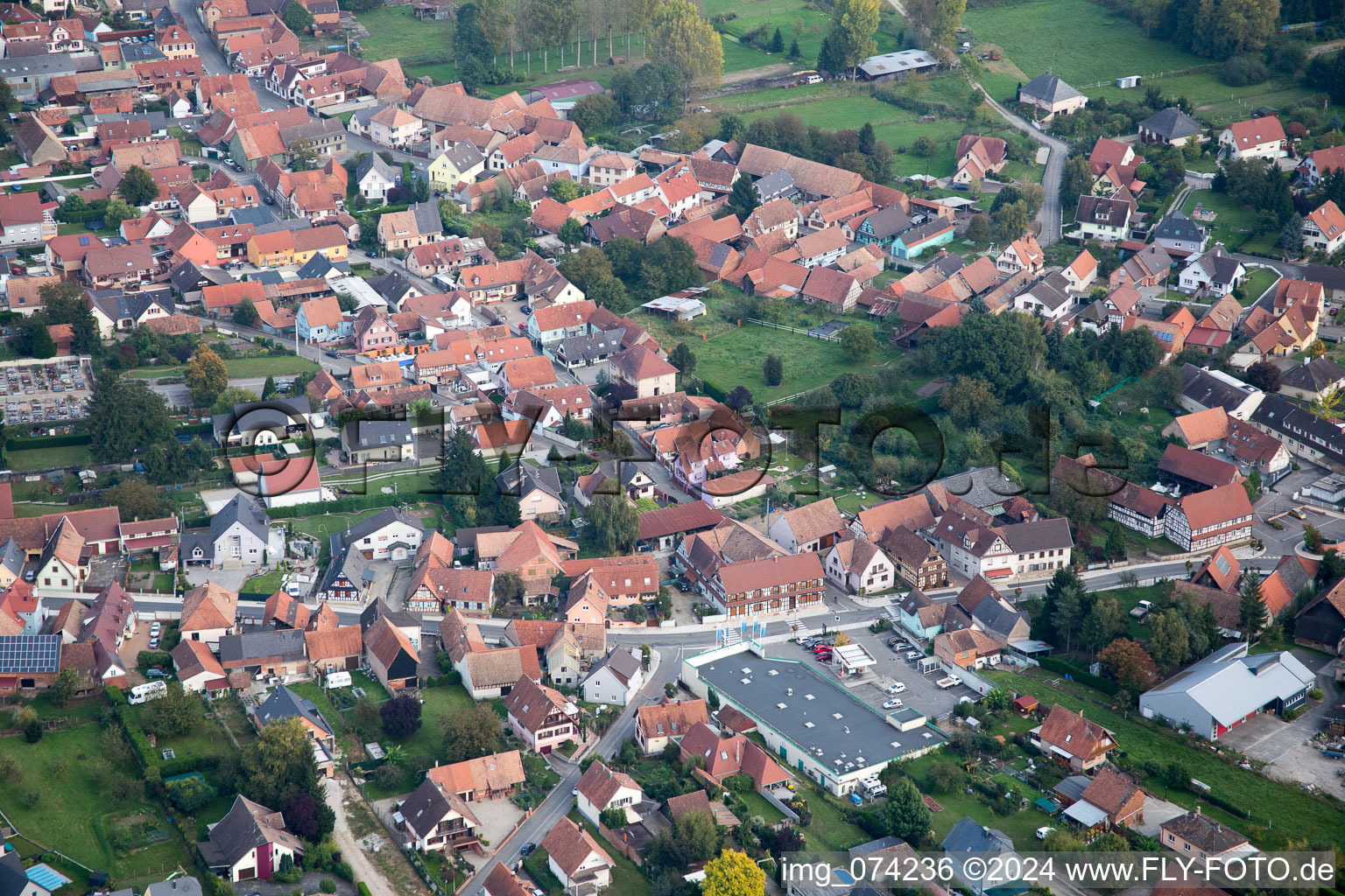 Town View of the streets and houses of the residential areas in Bischwiller in Grand Est, France