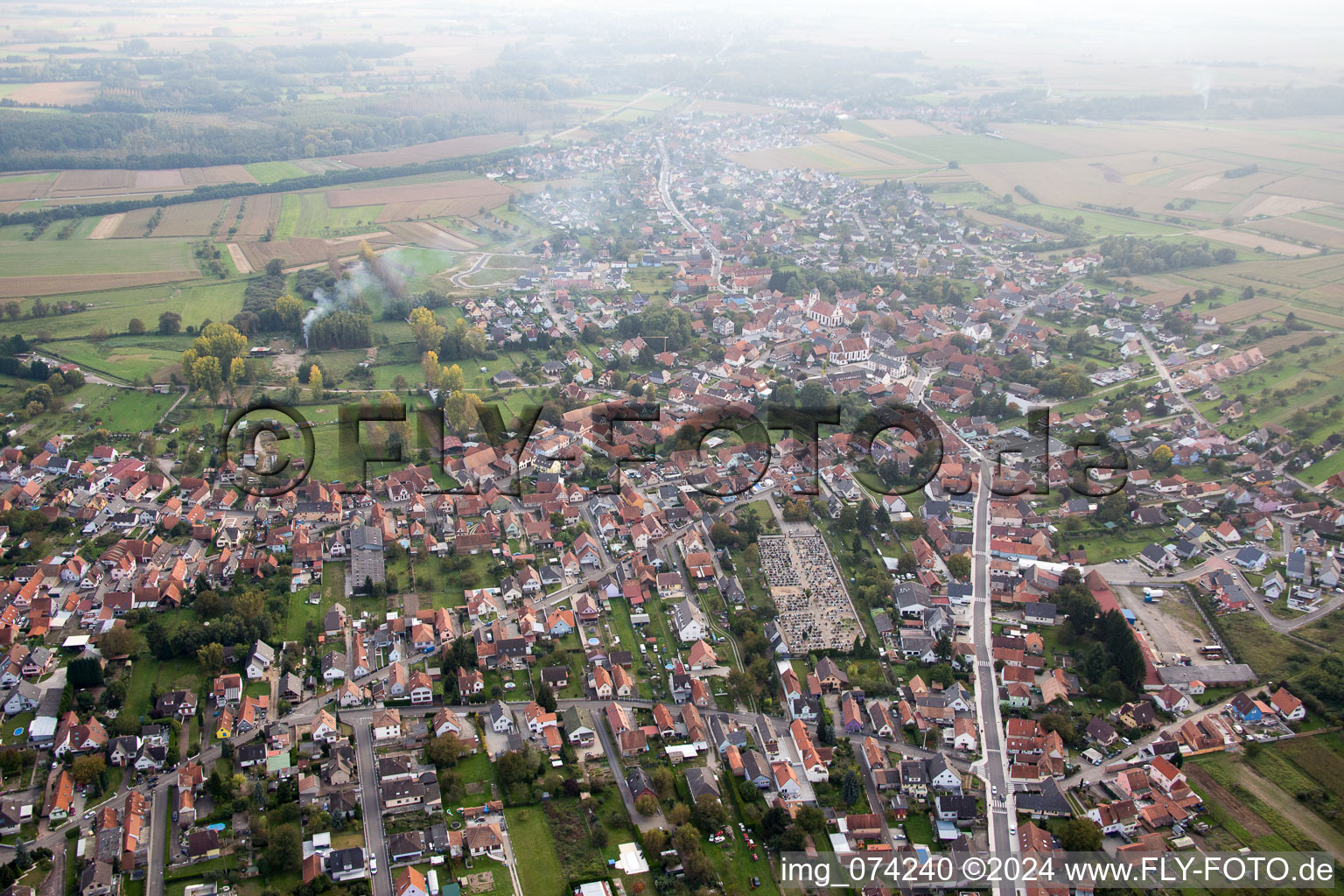 Gries in the state Bas-Rhin, France seen from above