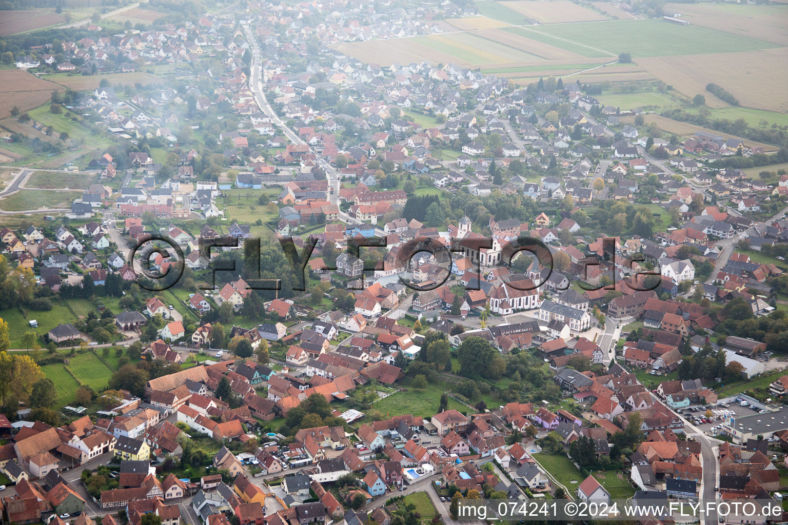 Gries in the state Bas-Rhin, France from the plane