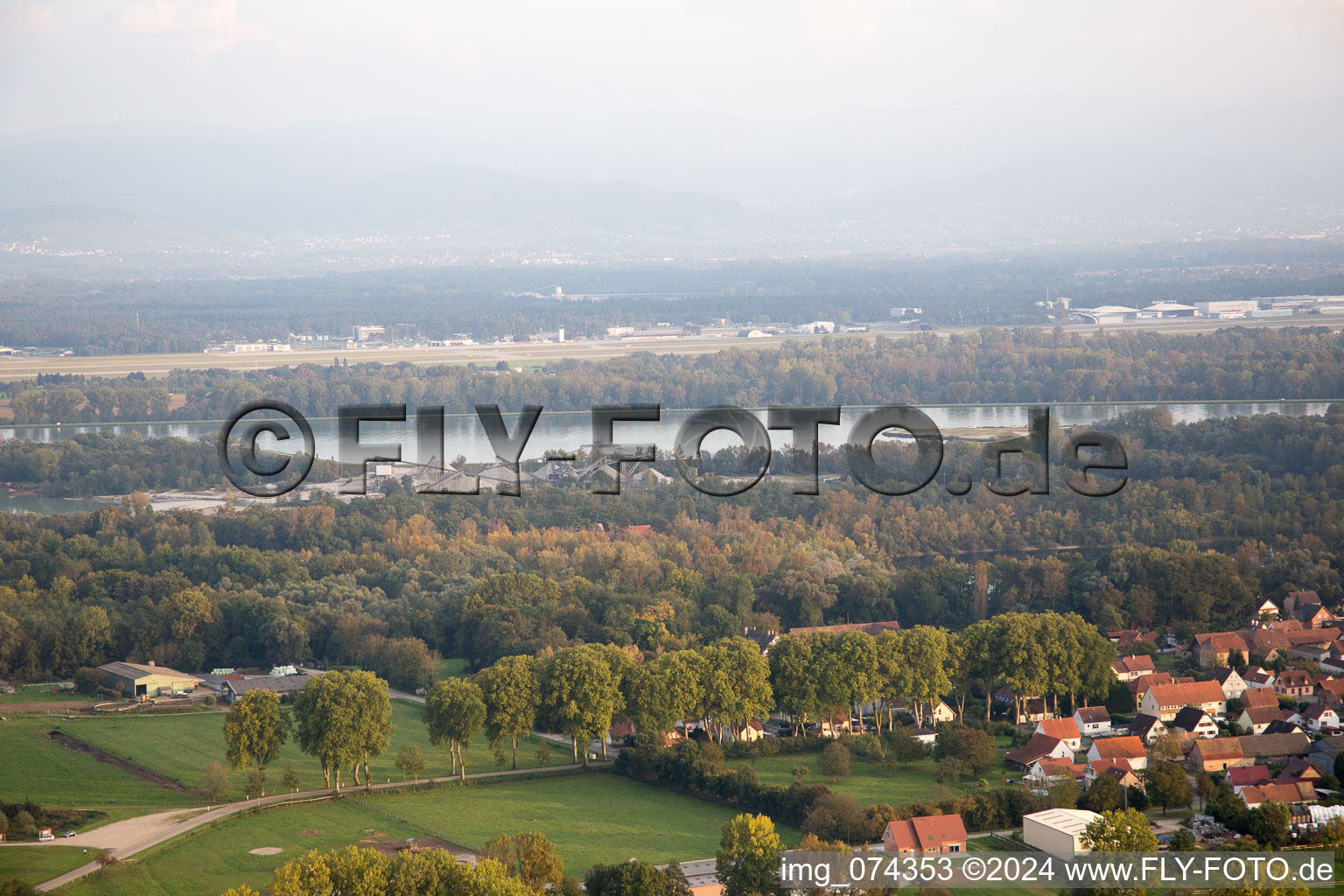 Oblique view of Fort-Louis in the state Bas-Rhin, France