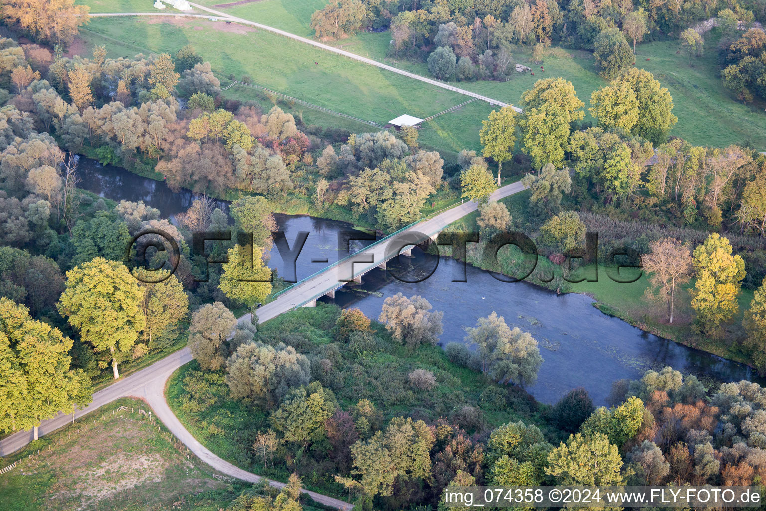 Fort-Louis in the state Bas-Rhin, France seen from above