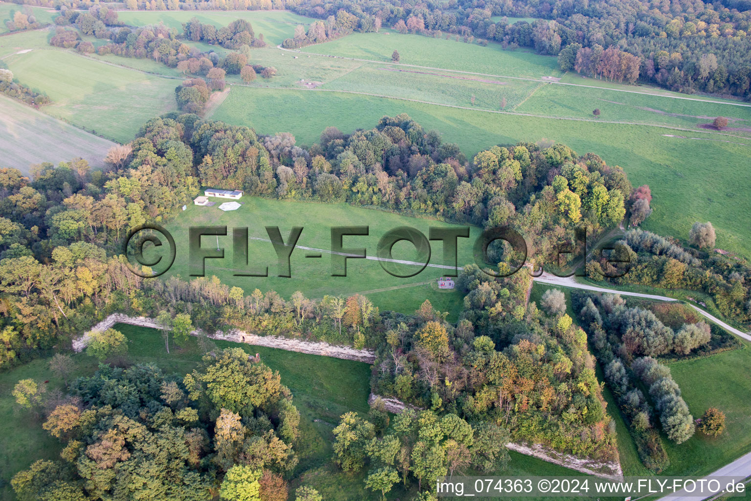 Drone recording of Fort-Louis in the state Bas-Rhin, France