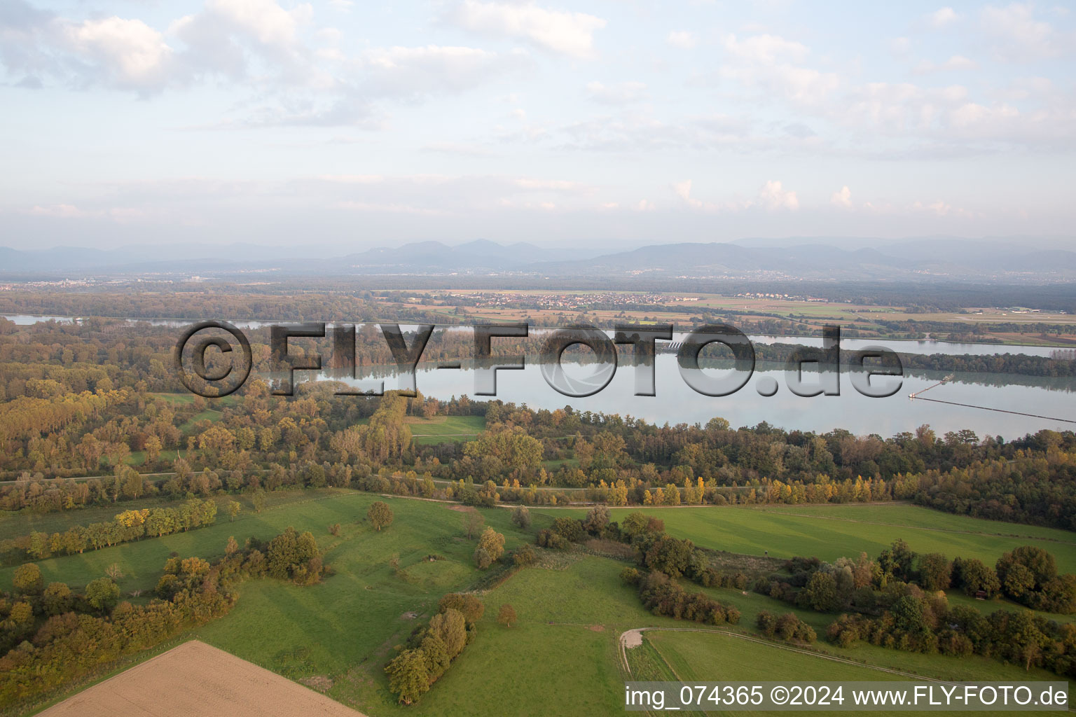 Fort-Louis in the state Bas-Rhin, France from the drone perspective