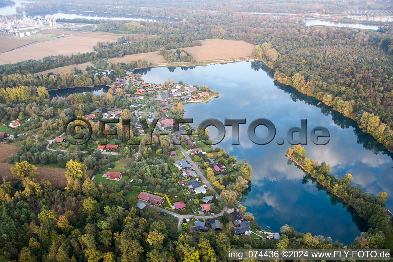 Oblique view of Beinheim in the state Bas-Rhin, France