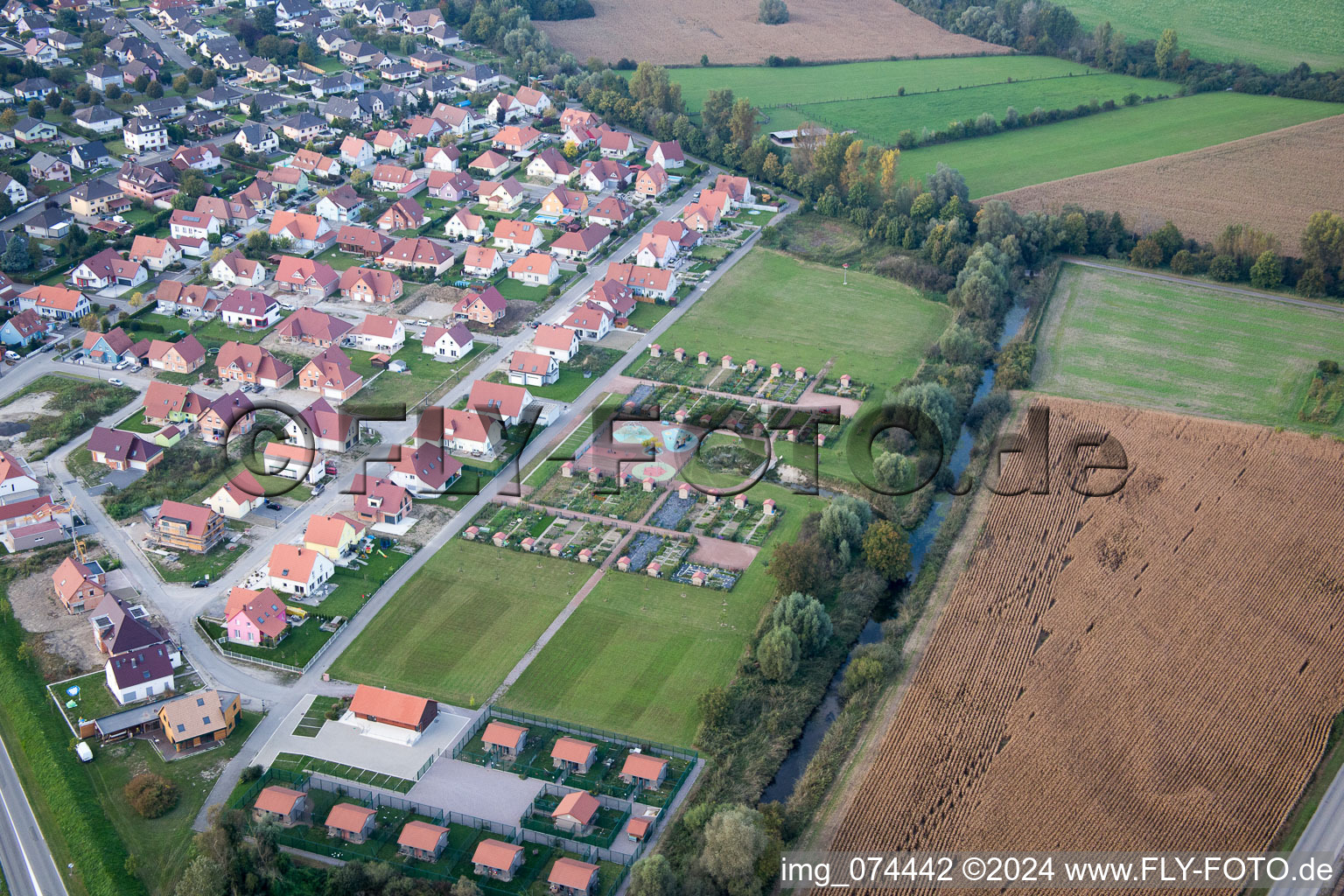 Beinheim in the state Bas-Rhin, France out of the air