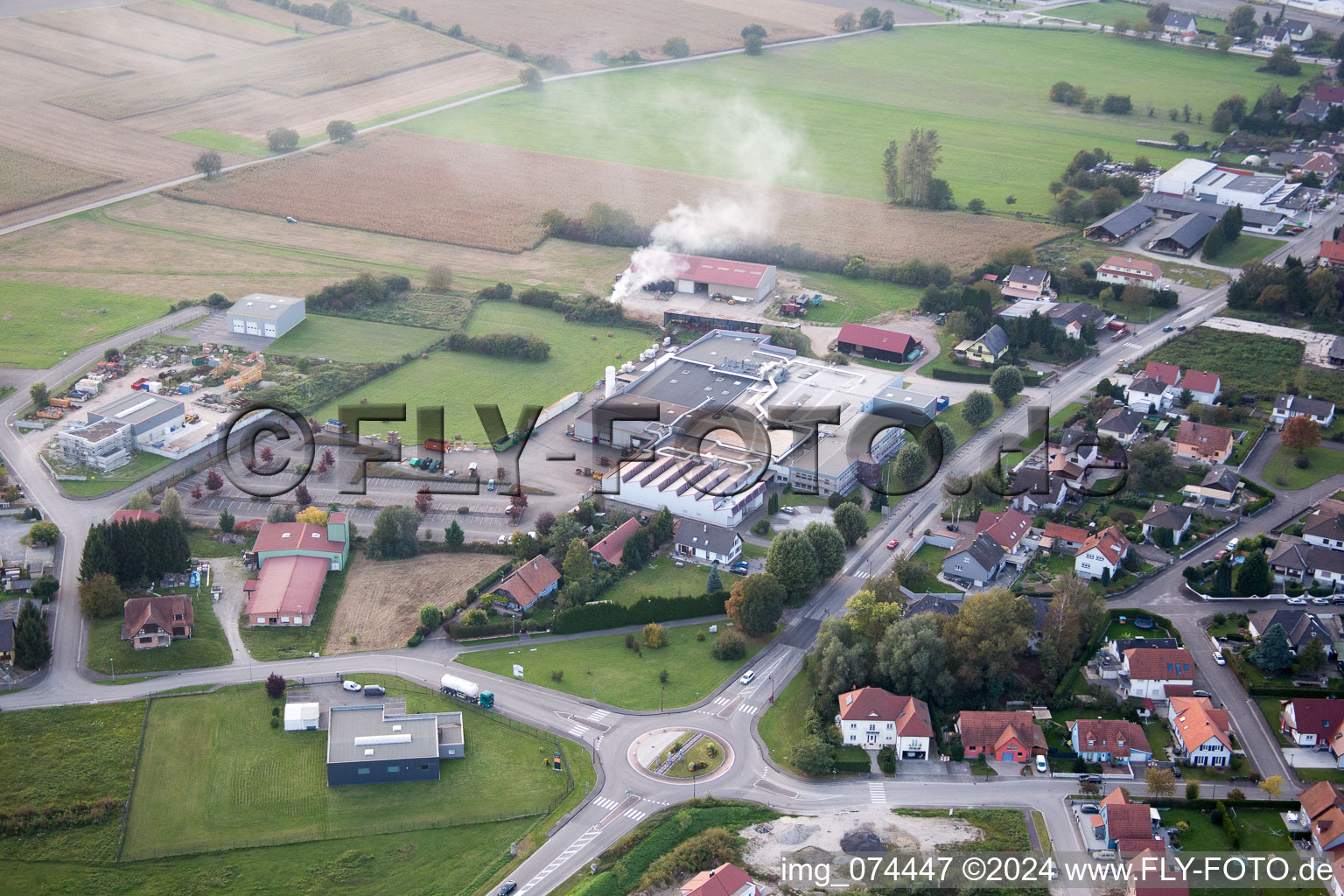 Bird's eye view of Beinheim in the state Bas-Rhin, France