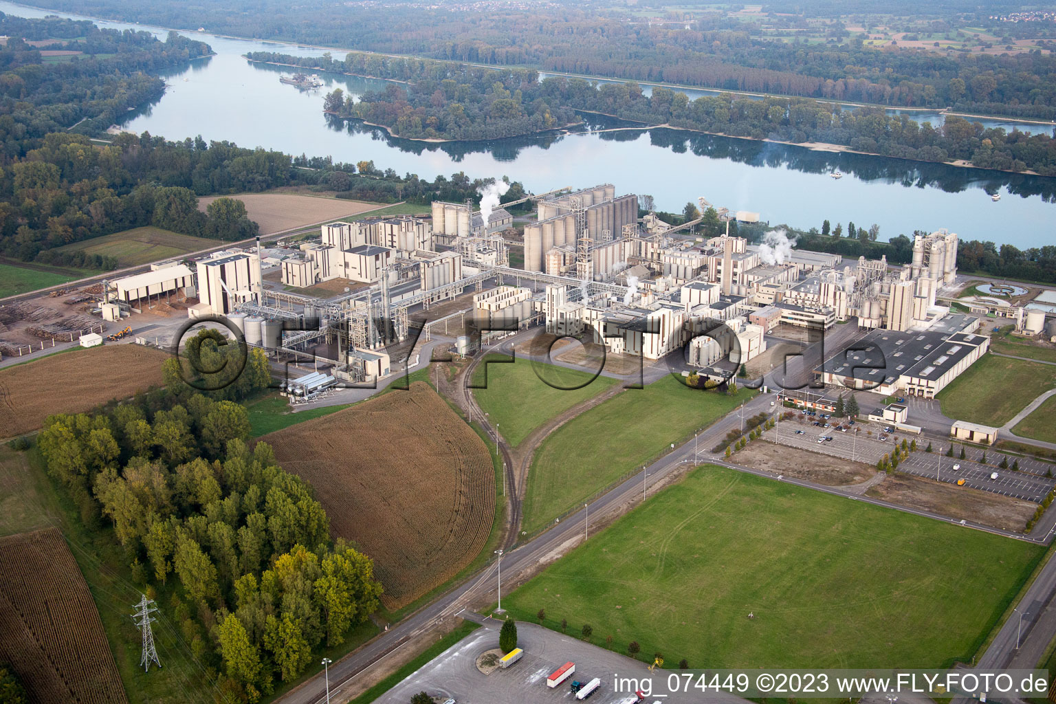 Aerial photograpy of Industry in Beinheim in the state Bas-Rhin, France