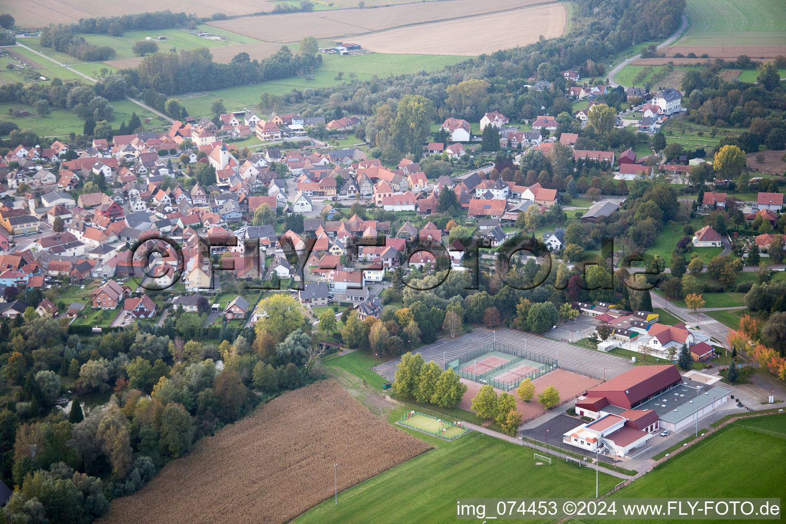 Drone image of Beinheim in the state Bas-Rhin, France