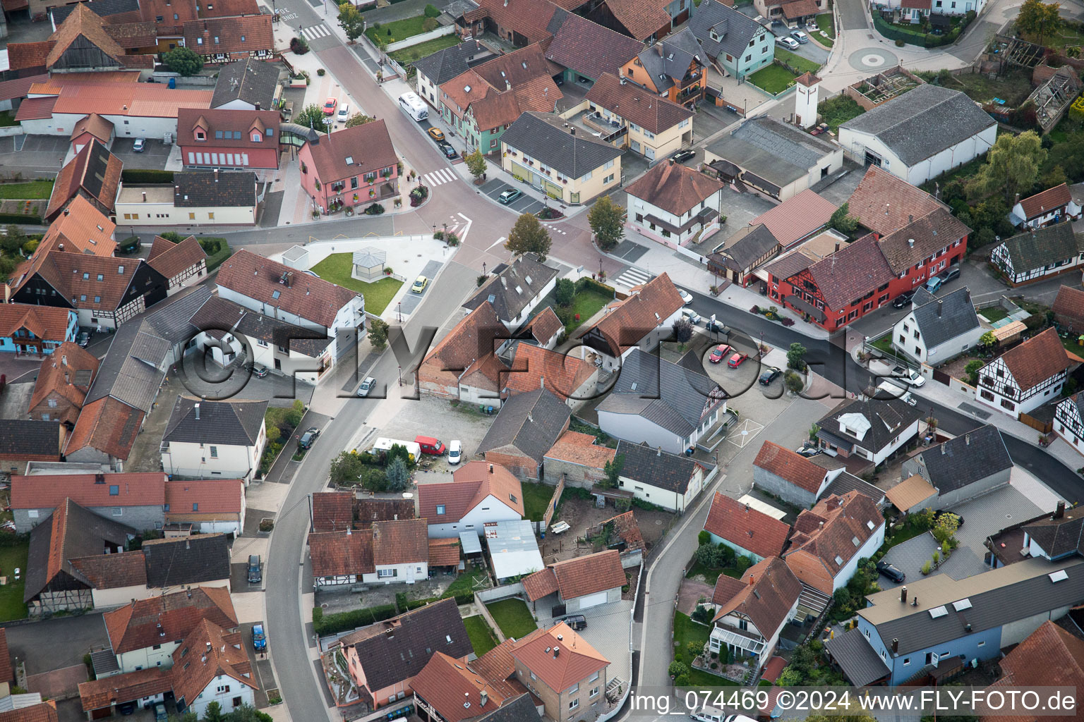 Drone recording of Beinheim in the state Bas-Rhin, France