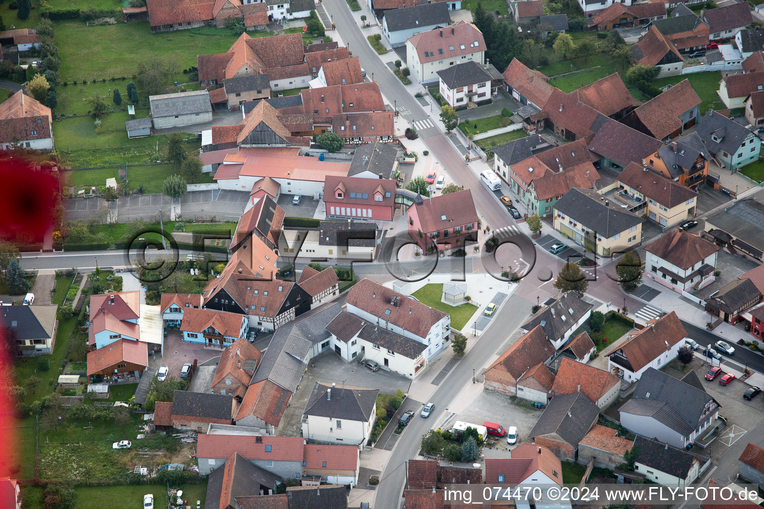 Drone image of Beinheim in the state Bas-Rhin, France