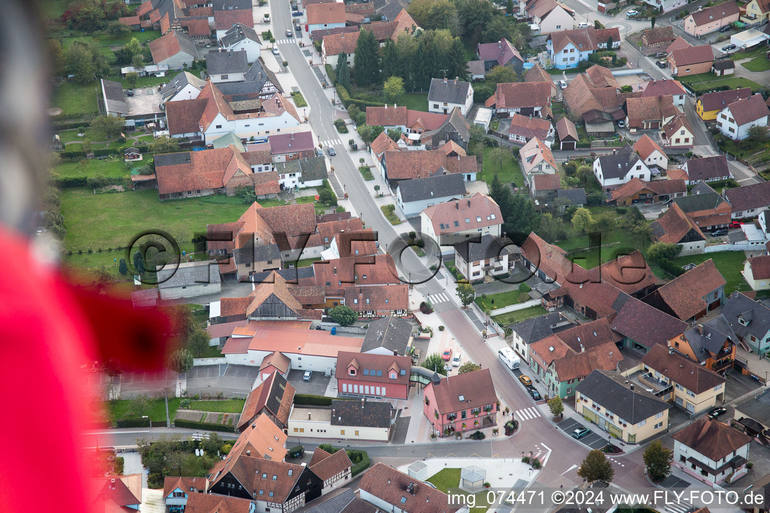 Beinheim in the state Bas-Rhin, France from the drone perspective