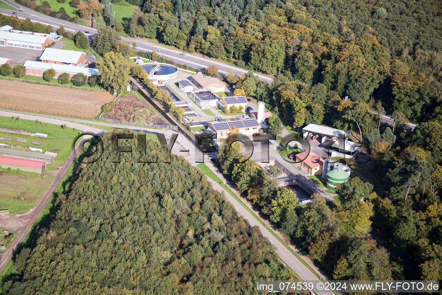 Sewage treatment plant in Kandel in the state Rhineland-Palatinate, Germany