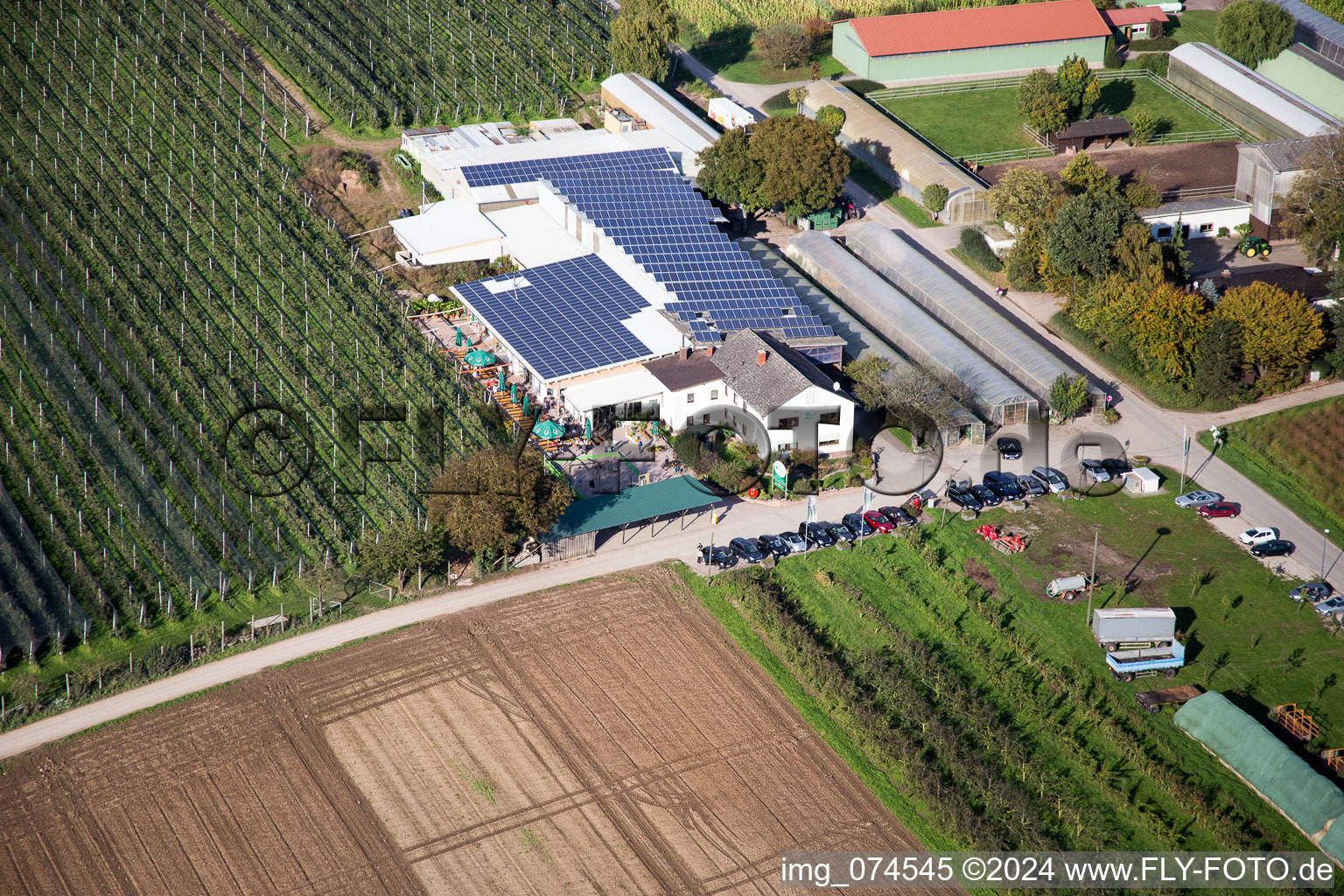 Kandel in the state Rhineland-Palatinate, Germany from the plane