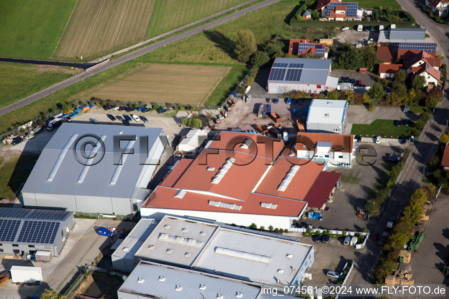 Oblique view of Hatzenbühl in the state Rhineland-Palatinate, Germany