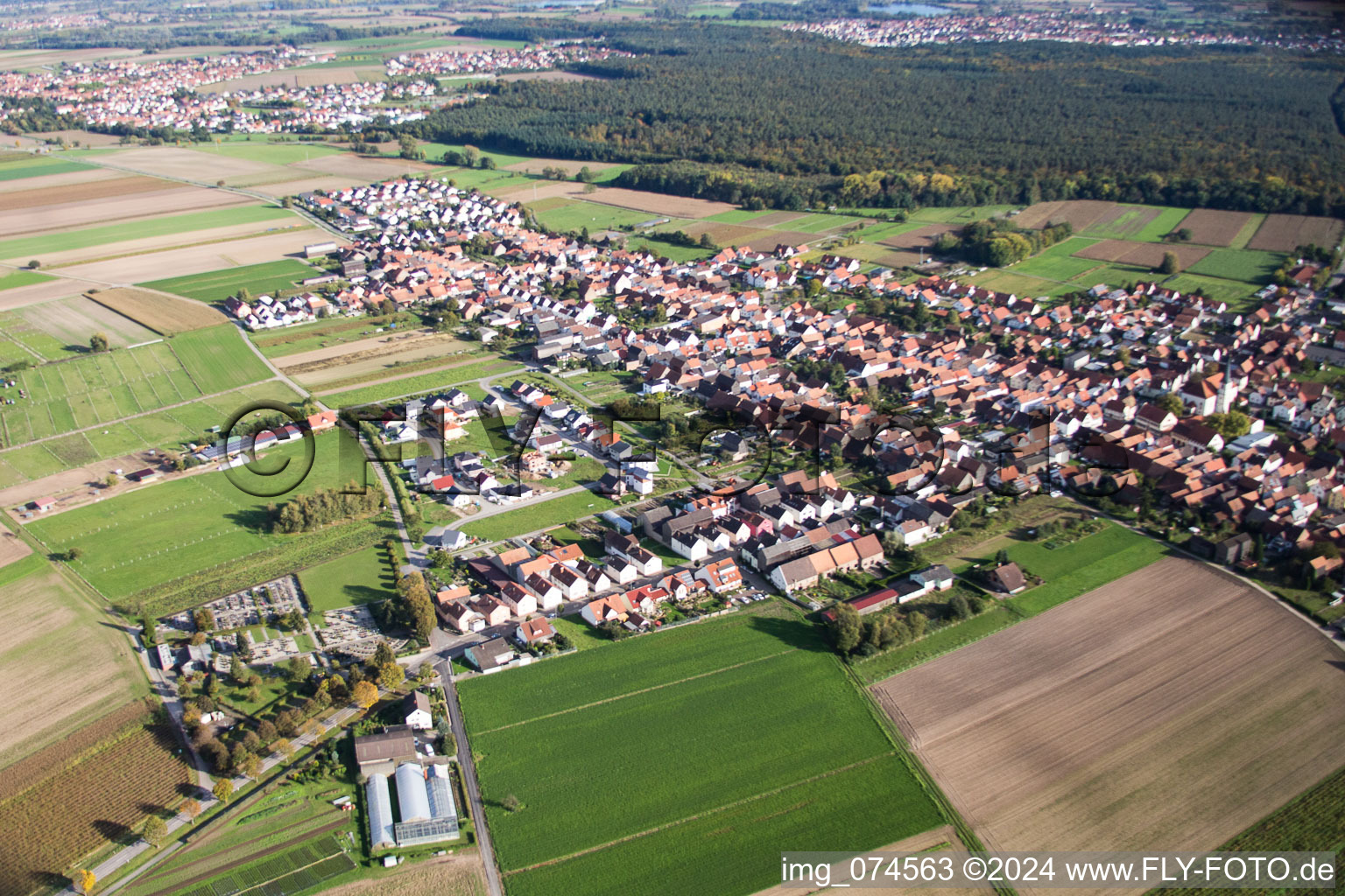 Hatzenbühl in the state Rhineland-Palatinate, Germany out of the air