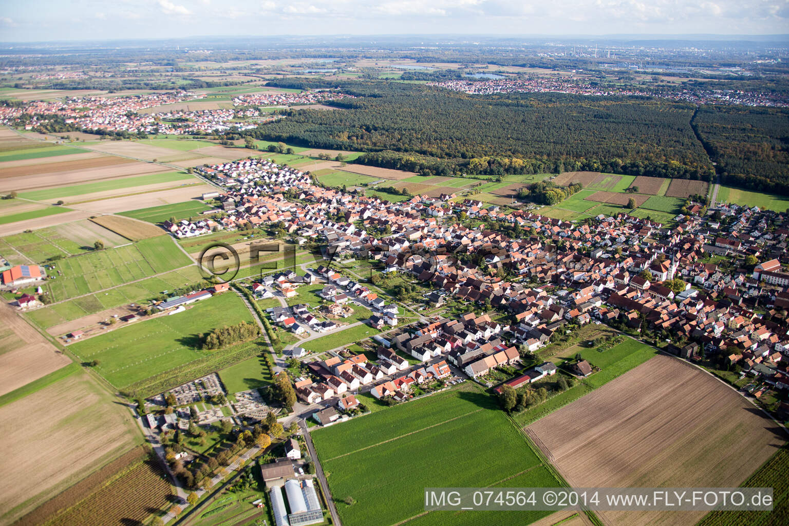 Hatzenbühl in the state Rhineland-Palatinate, Germany seen from above