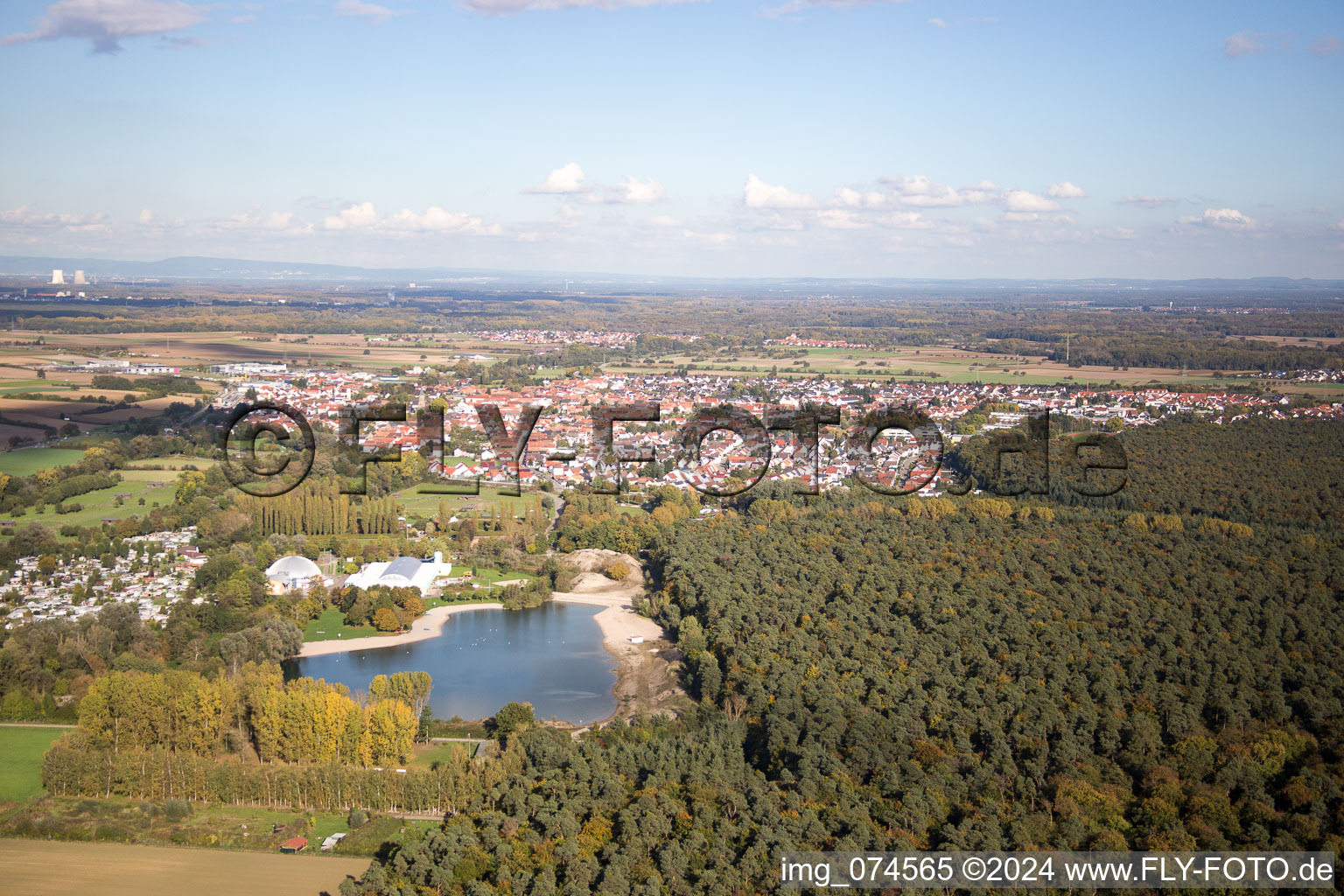 Rülzheim in the state Rhineland-Palatinate, Germany from above