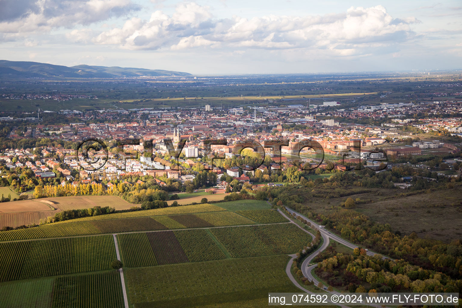 Landau from the south in Landau in der Pfalz in the state Rhineland-Palatinate, Germany