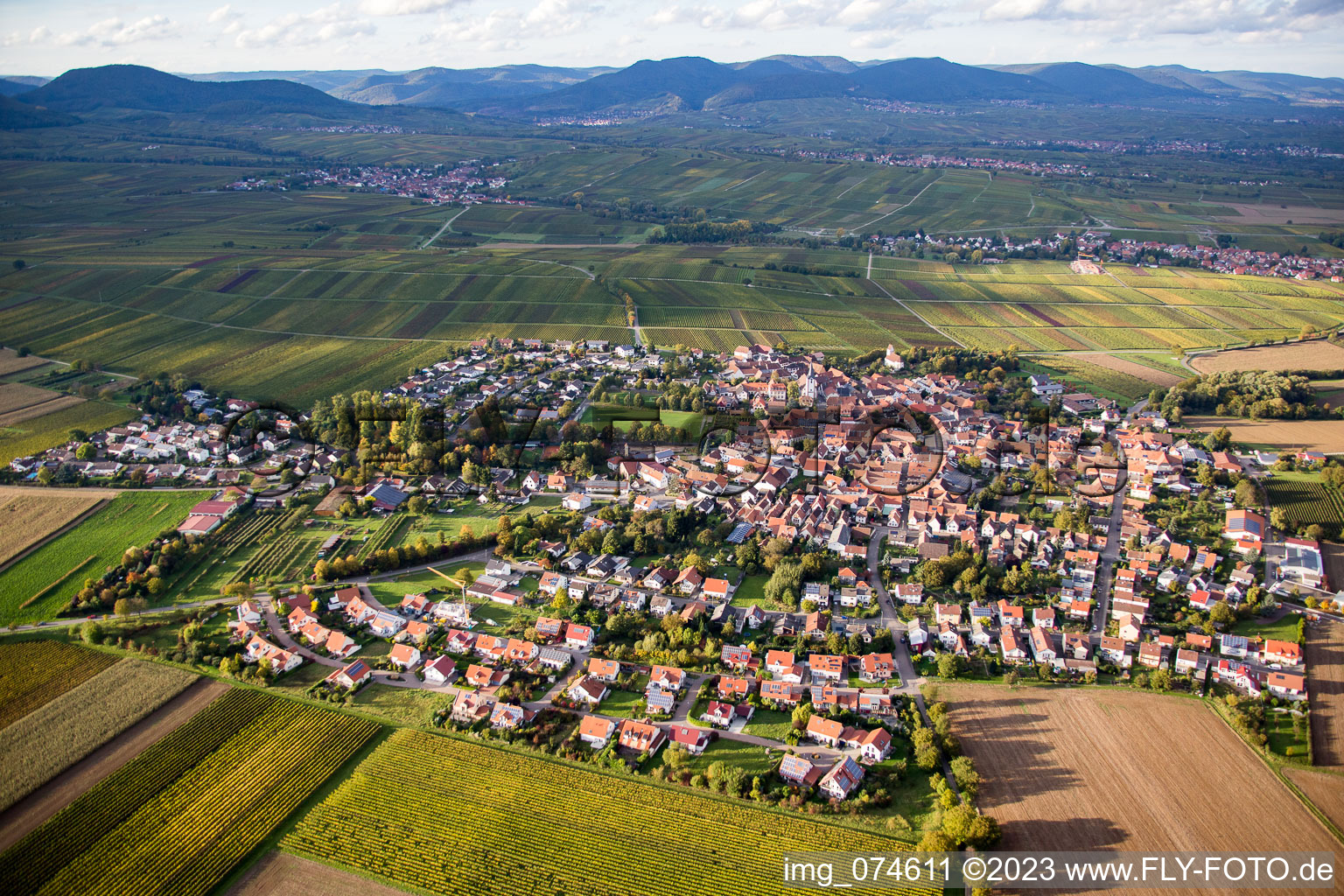 District Mörzheim in Landau in der Pfalz in the state Rhineland-Palatinate, Germany out of the air