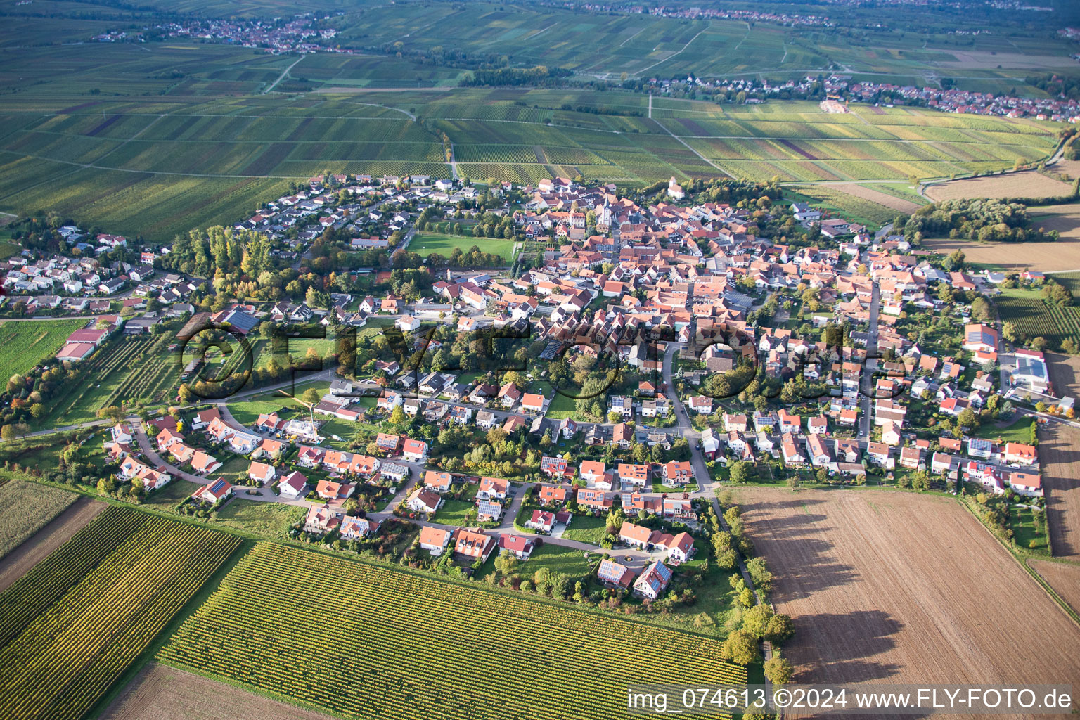 District Mörzheim in Landau in der Pfalz in the state Rhineland-Palatinate, Germany seen from above