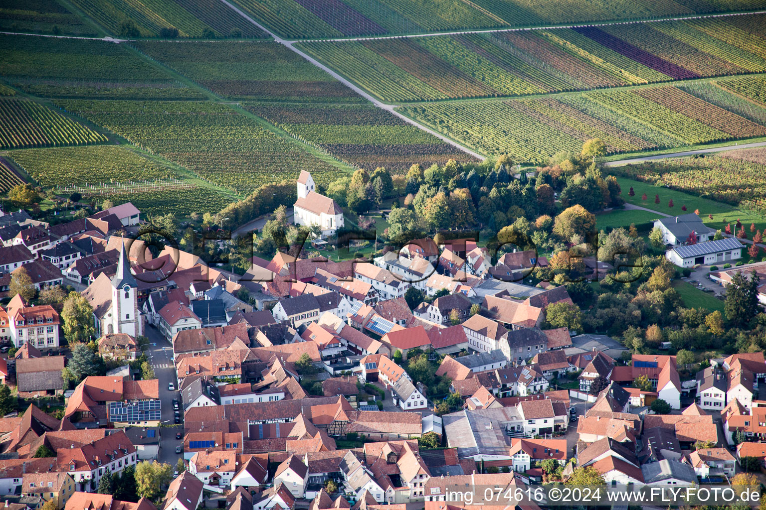 Bird's eye view of District Mörzheim in Landau in der Pfalz in the state Rhineland-Palatinate, Germany