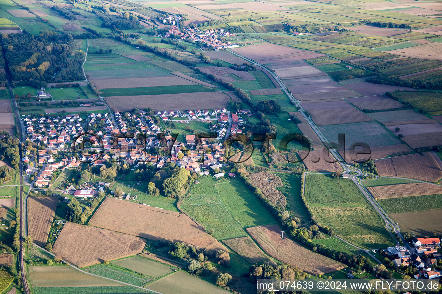 Barbelroth in the state Rhineland-Palatinate, Germany from above