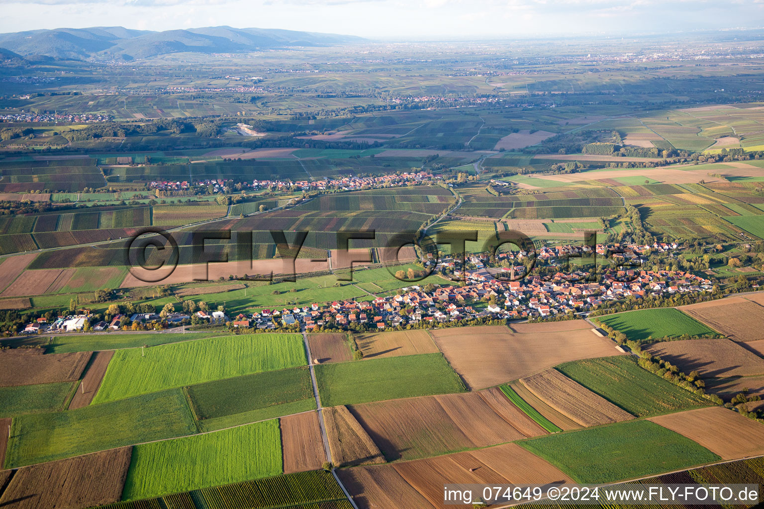 District Kapellen in Kapellen-Drusweiler in the state Rhineland-Palatinate, Germany seen from above