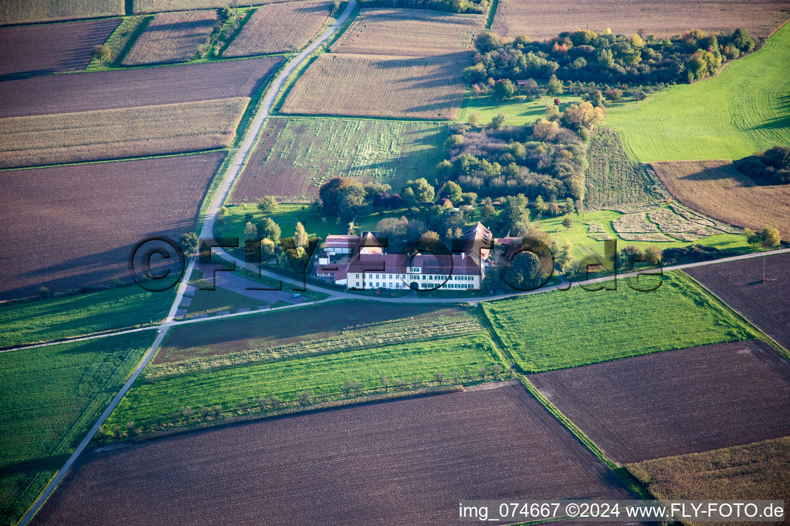 Aerial view of Workshop for Assisted Living of hidden Talents GmbH in the district Haftelhof in Schweighofen in the state Rhineland-Palatinate, Germany