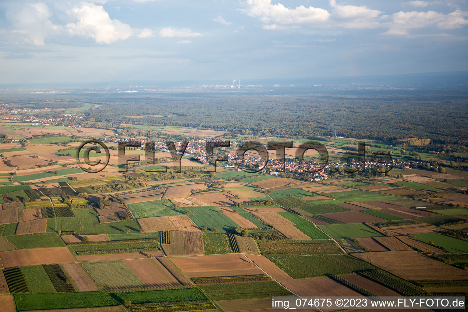 Aerial view of Kapsweyer in the state Rhineland-Palatinate, Germany