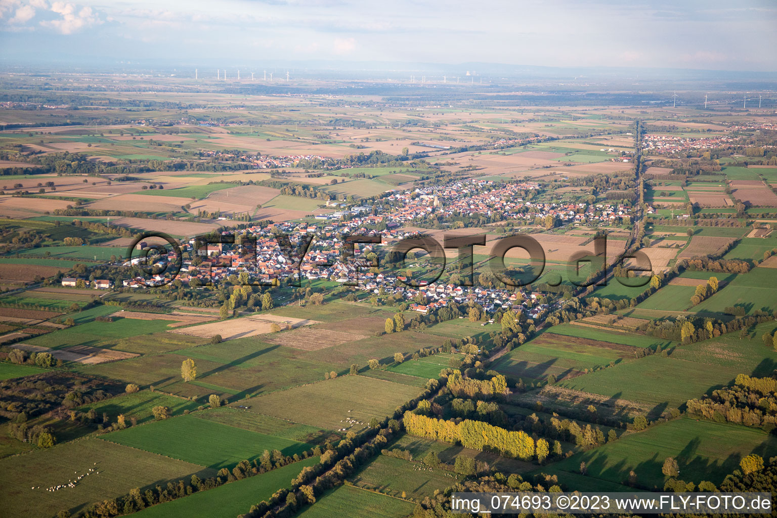 Kapsweyer in the state Rhineland-Palatinate, Germany from above