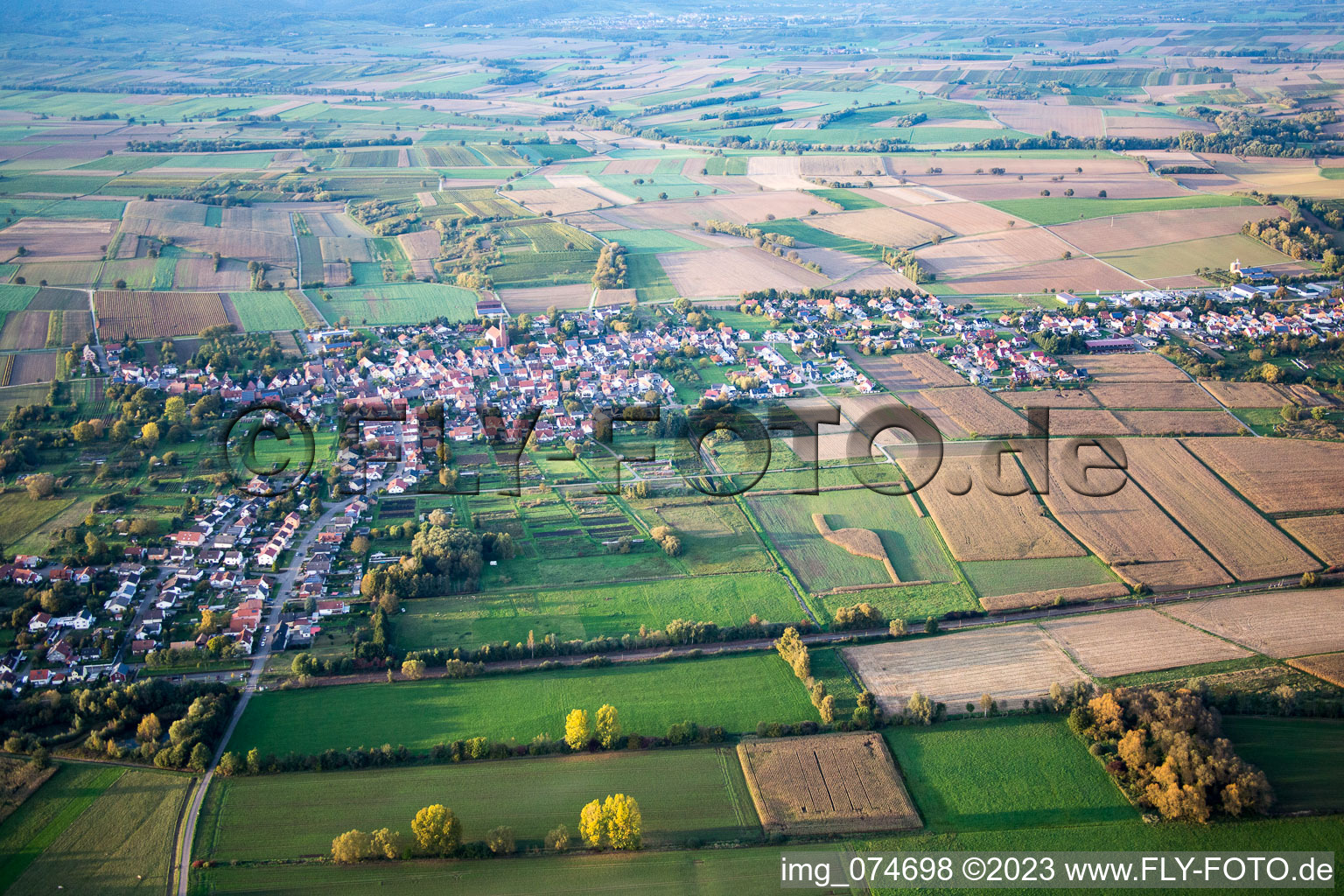 Bird's eye view of Kapsweyer in the state Rhineland-Palatinate, Germany