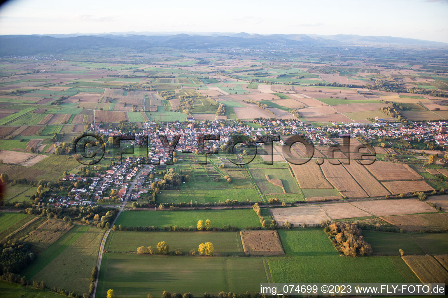 Kapsweyer in the state Rhineland-Palatinate, Germany viewn from the air