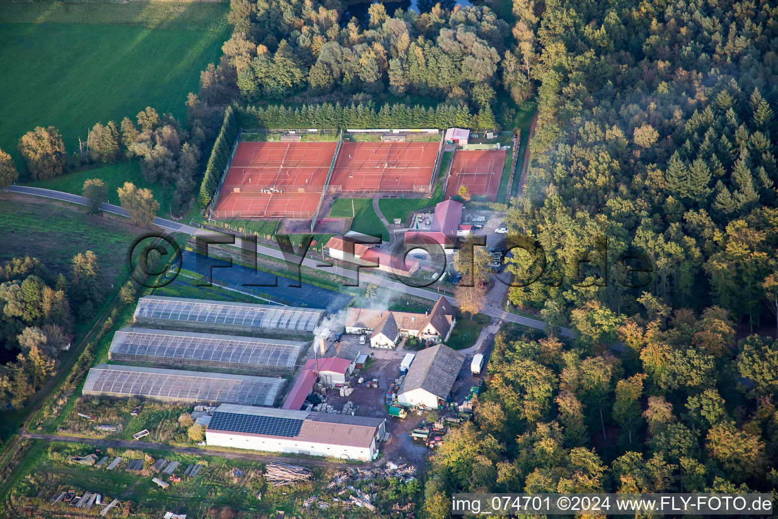 Aerial view of Steinfeld in the state Rhineland-Palatinate, Germany