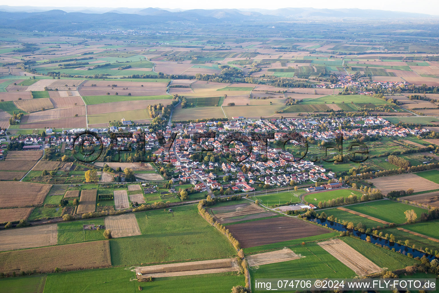 Steinfeld in the state Rhineland-Palatinate, Germany from above