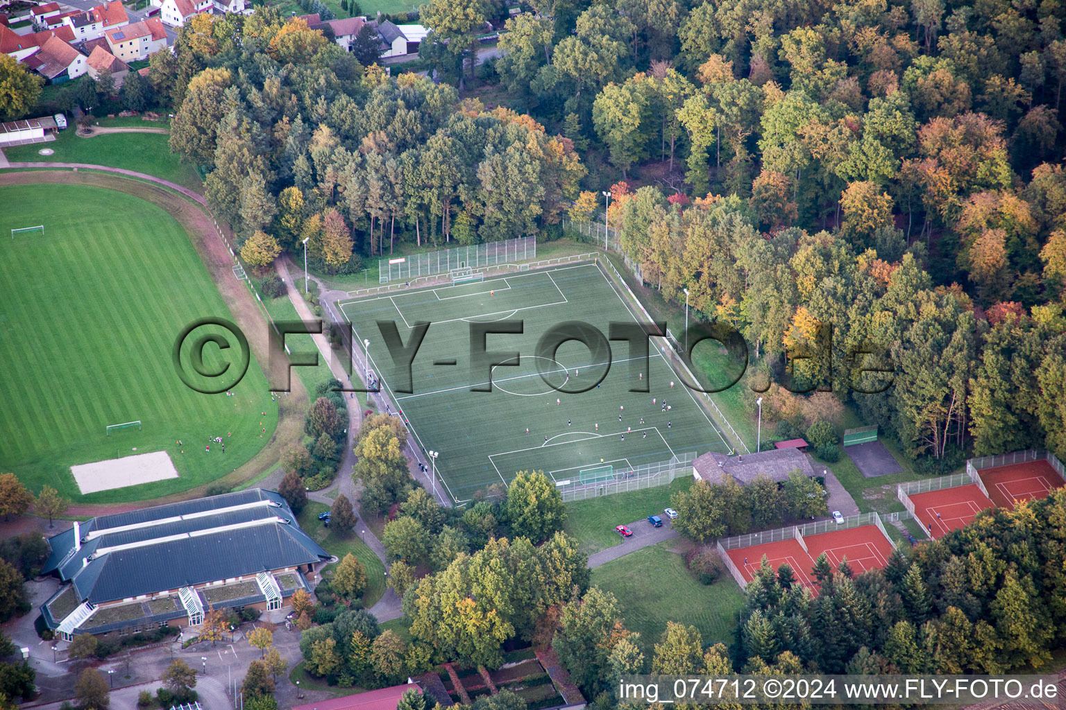 District Schaidt in Wörth am Rhein in the state Rhineland-Palatinate, Germany from above