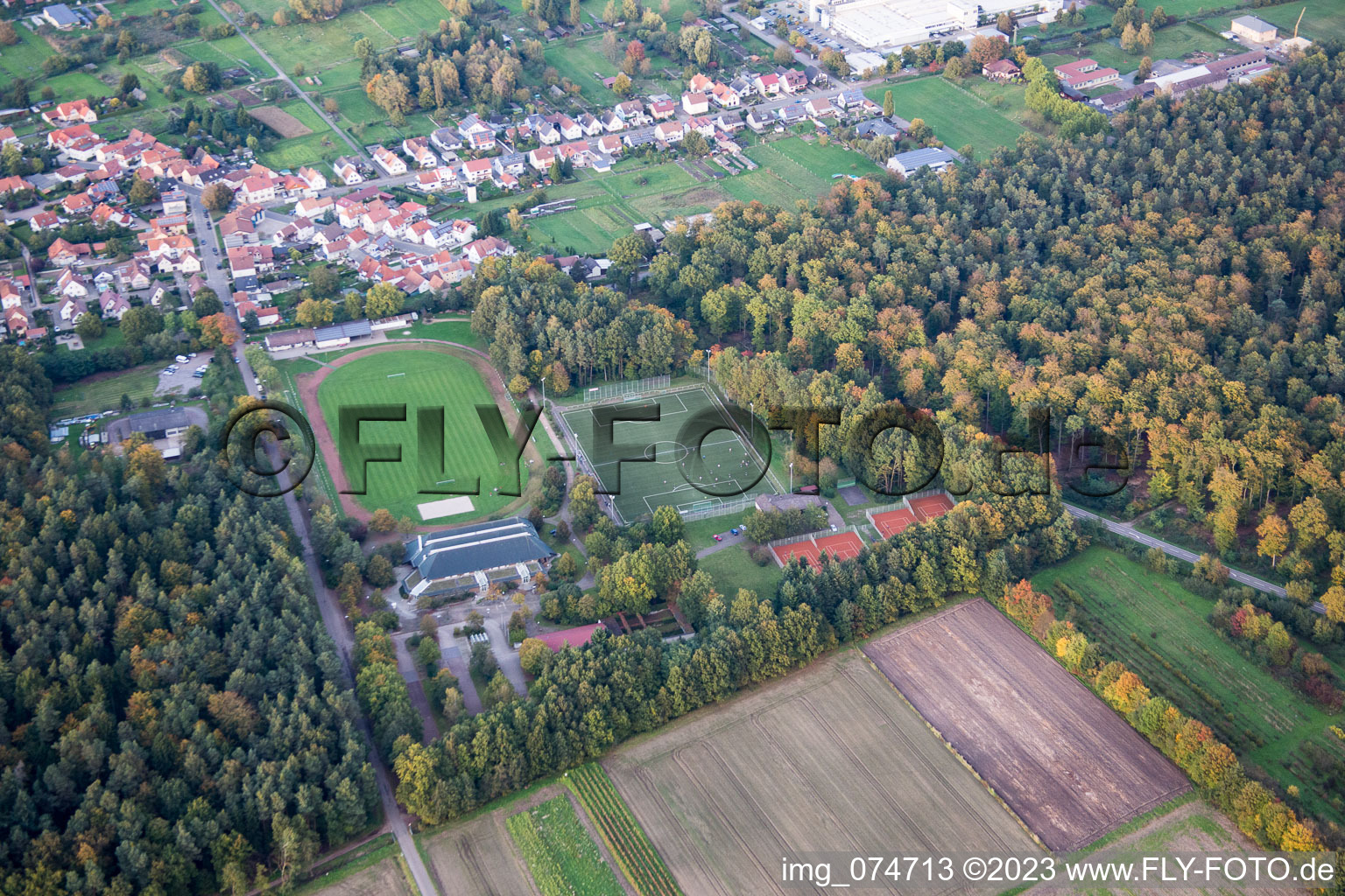 District Schaidt in Wörth am Rhein in the state Rhineland-Palatinate, Germany out of the air