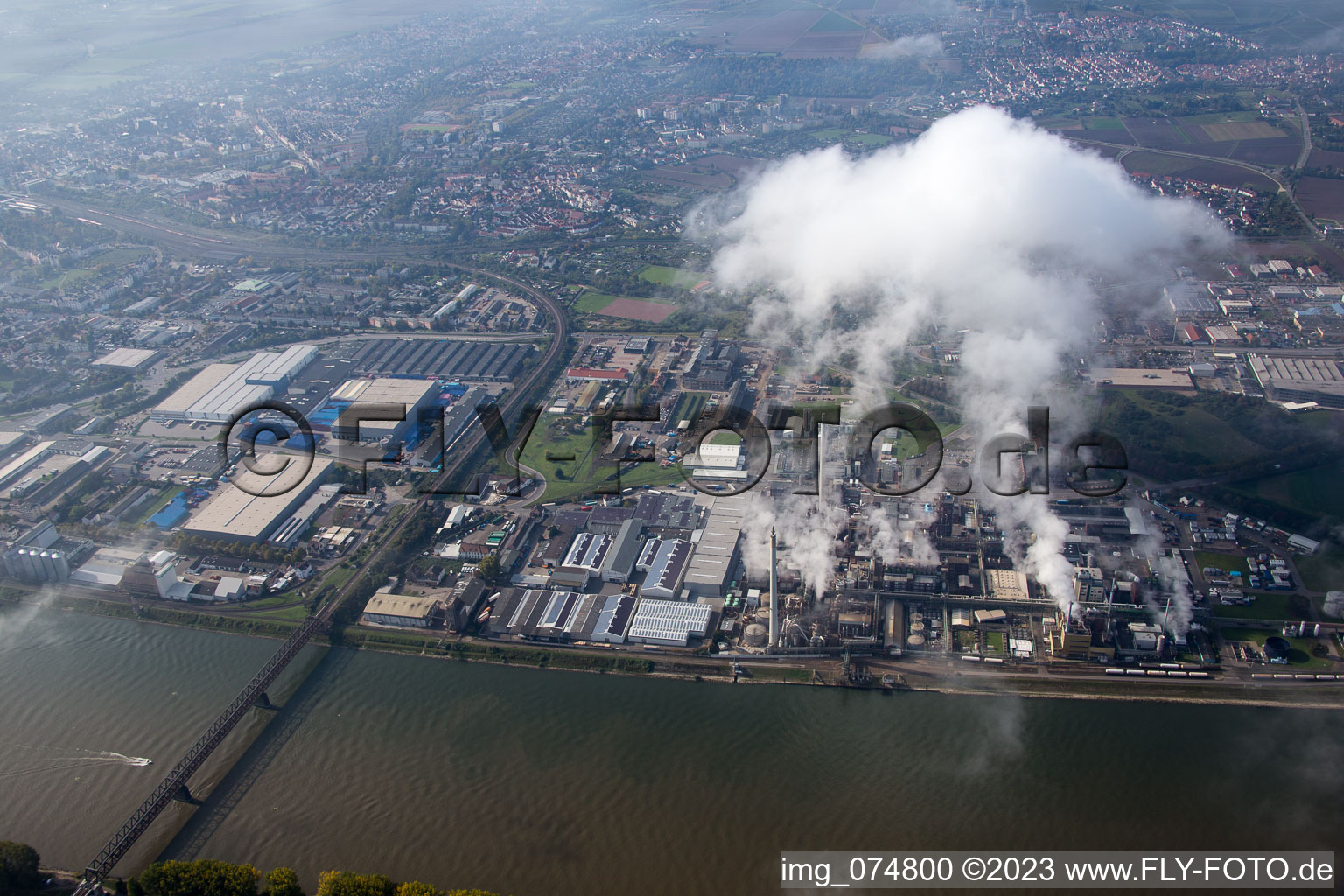 Aerial view of Worms in the state Rhineland-Palatinate, Germany
