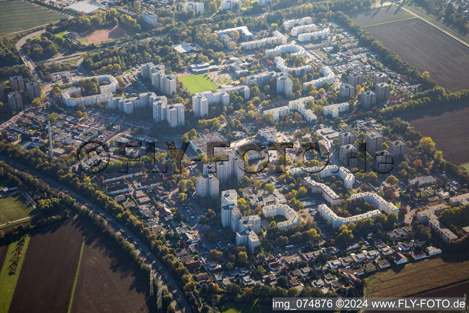 District Pfingstweide in Ludwigshafen am Rhein in the state Rhineland-Palatinate, Germany