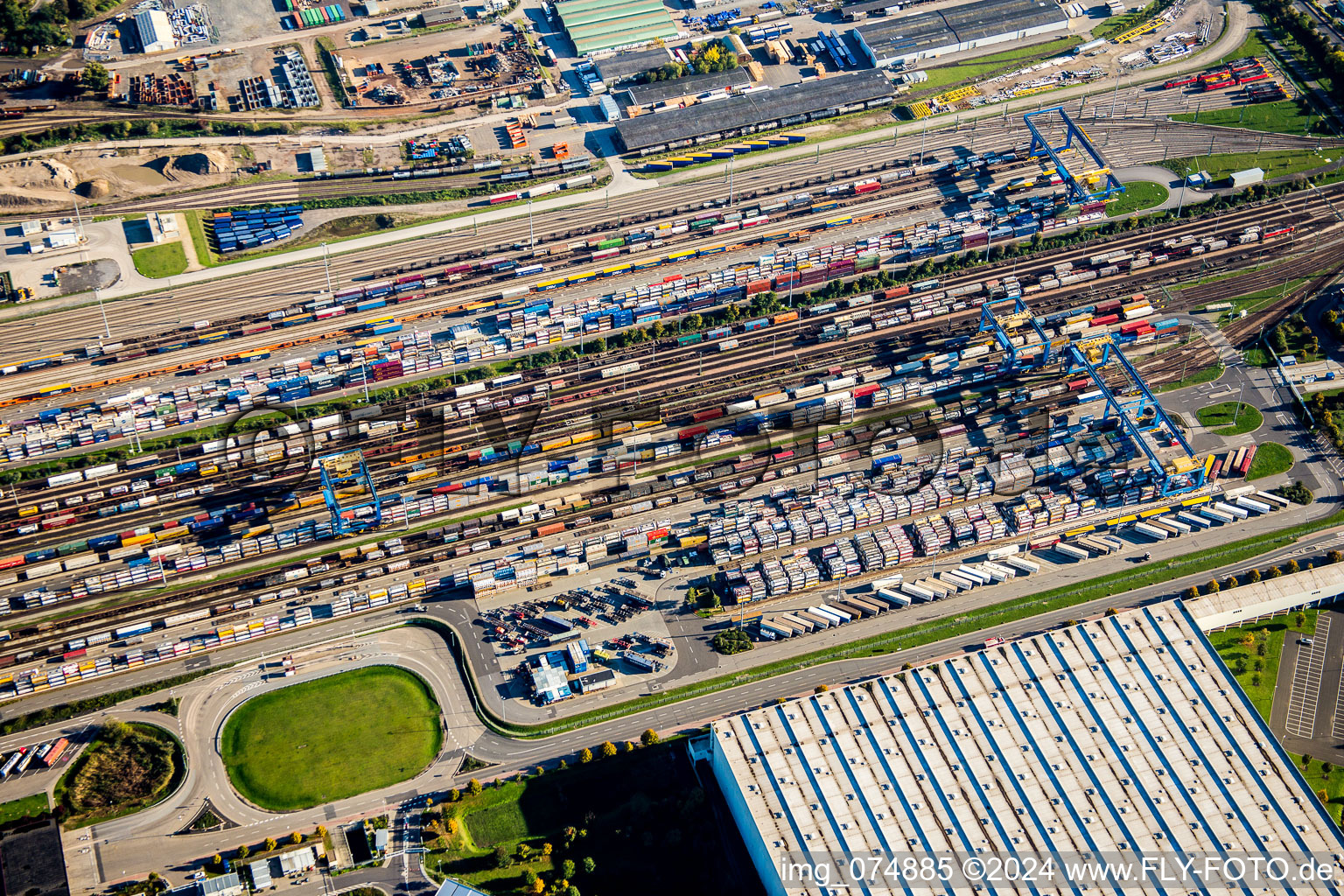 Marshalling yard and freight station of the BASF in Ludwigshafen am Rhein in the state Rhineland-Palatinate