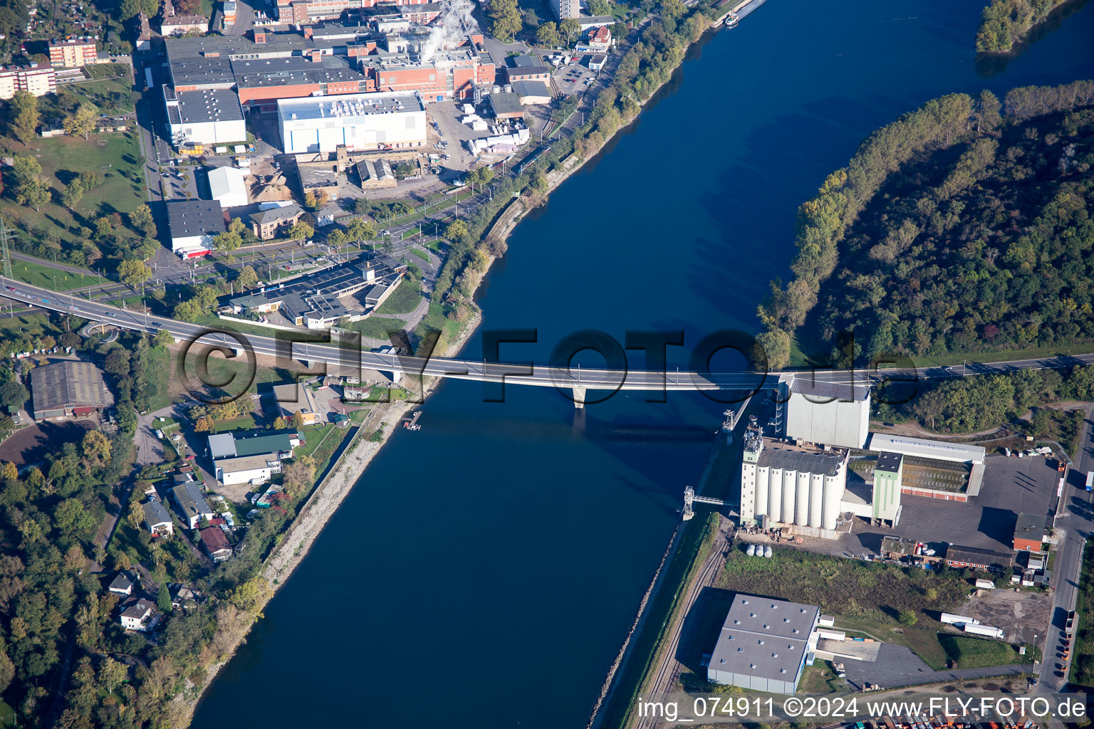 Compound feed plants in the district Neckarstadt-West in Mannheim in the state Baden-Wuerttemberg, Germany