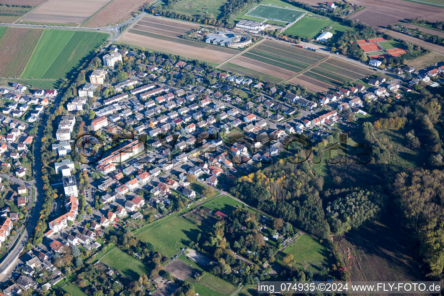 Aerial photograpy of Lampertheim in the state Hesse, Germany