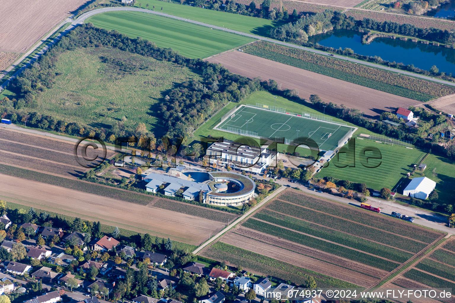 School building of the Pestalozzischule in Lampertheim in the state Hesse, Germany