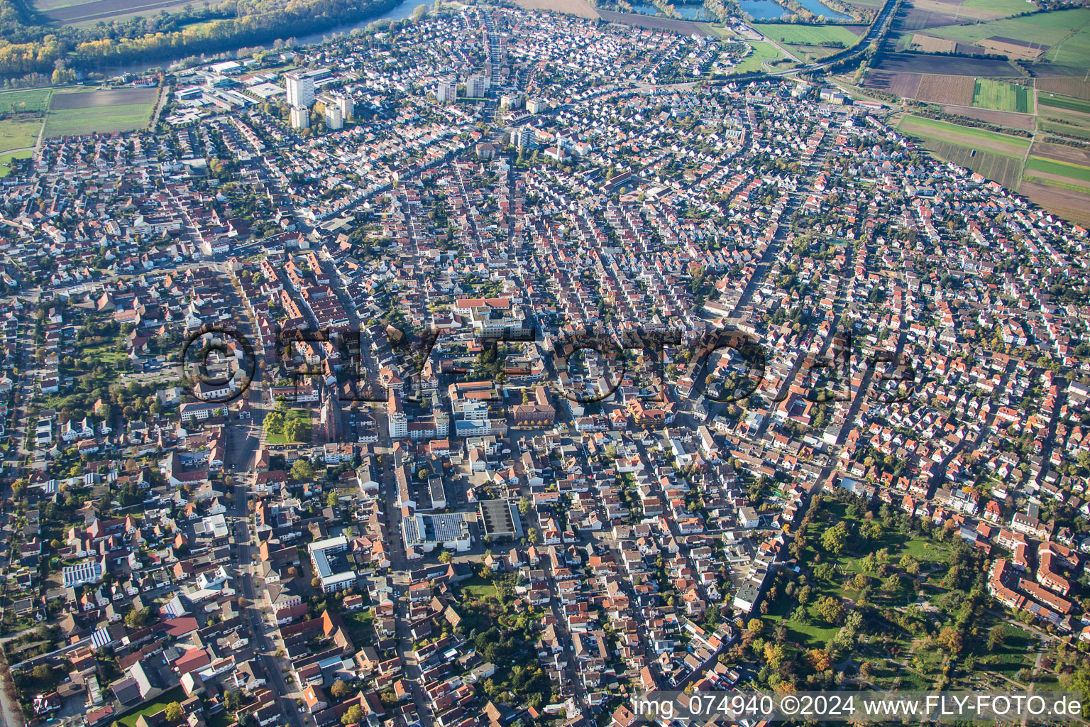 Lampertheim in the state Hesse, Germany out of the air